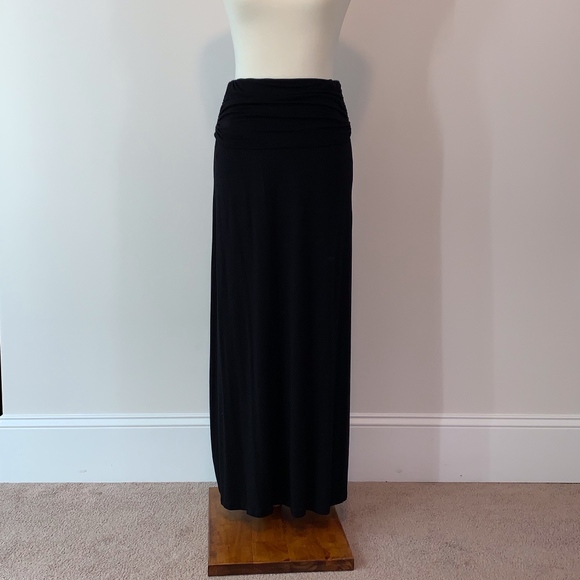 Women's Design History Long Black Fold Over Waist Skirt Size Small - Picture 1 of 6